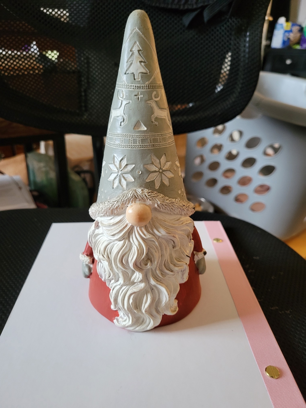 Craft Red and Gray Holiday Gnome Sculpture